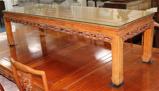 A Chinese hardwood coffee table W.153cm